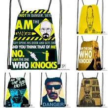 Пользовательские Breaking Bad Drawstring сумка-рюкзак для парня девушку милый рюкзак дети сумка(черный назад) 31x40 см#180531-01-20