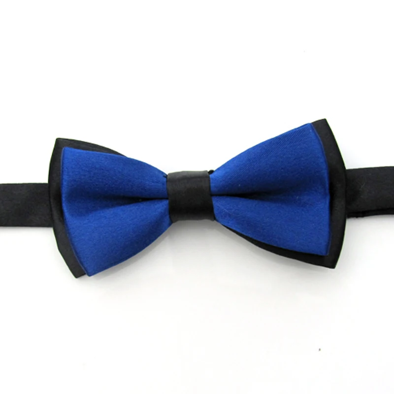 Wedding Classic Kid Suit Neckwear Baby Boy's Baby Fashion Solid Color Adjustable Bowtie Children Two Tone Pet Dog Cat Bow Tie - Цвет: Black Royal Blue