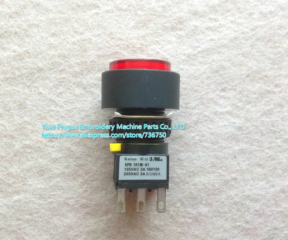 

Genuine SWF start and stop red Button Switch KPB 161M-R1 / Sunstar embroidery machine spare parts offered by Yiwu Prague 736750
