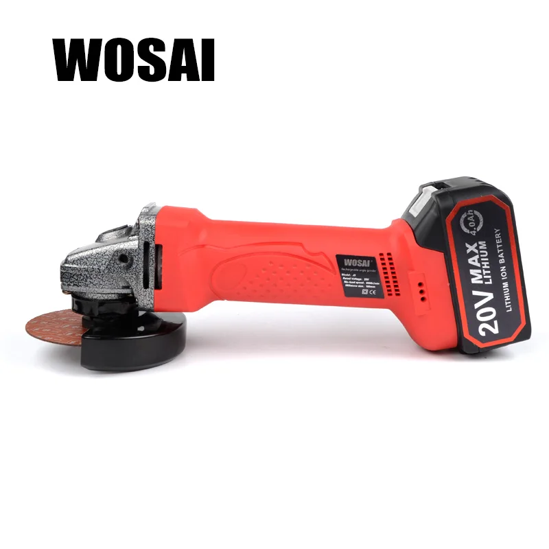 

WOSAI 20V Electric Lithium Battery Cordless Angle Grinder Grinding Machine Polishing Cutting Grinding Sanding Wax Power Tools