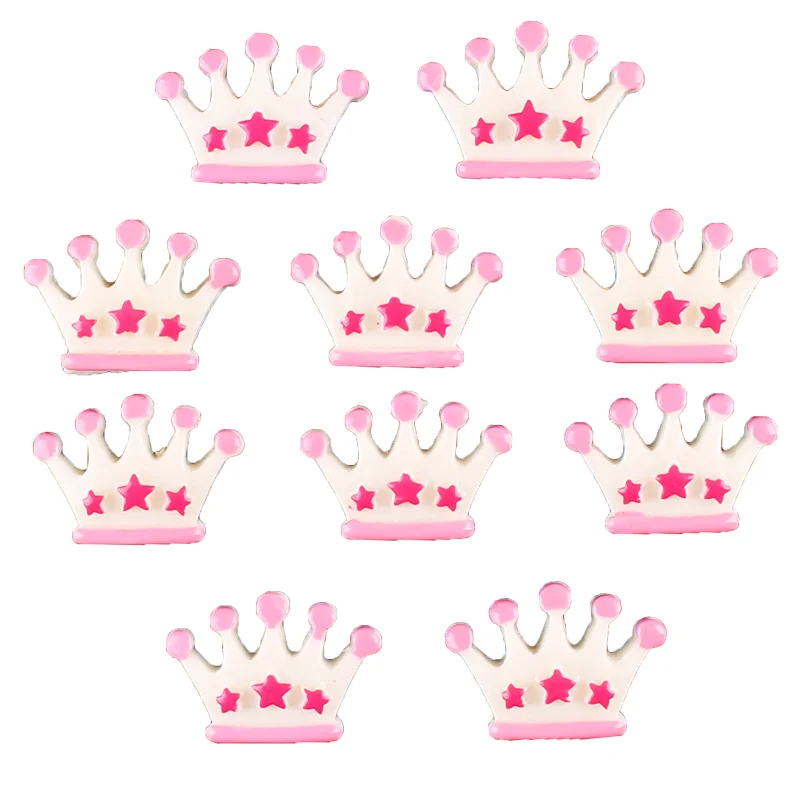 

50pcs Crown Model 3D Flatback Resin Scrapbooking Hair Bow Center Crafts Embellishment Flatback Charms Cabachons