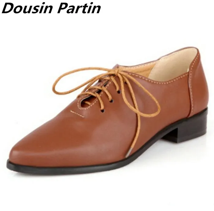 Dousin Partin/коричневые Модные Качественные оксфорды на шнуровке для женщин женские