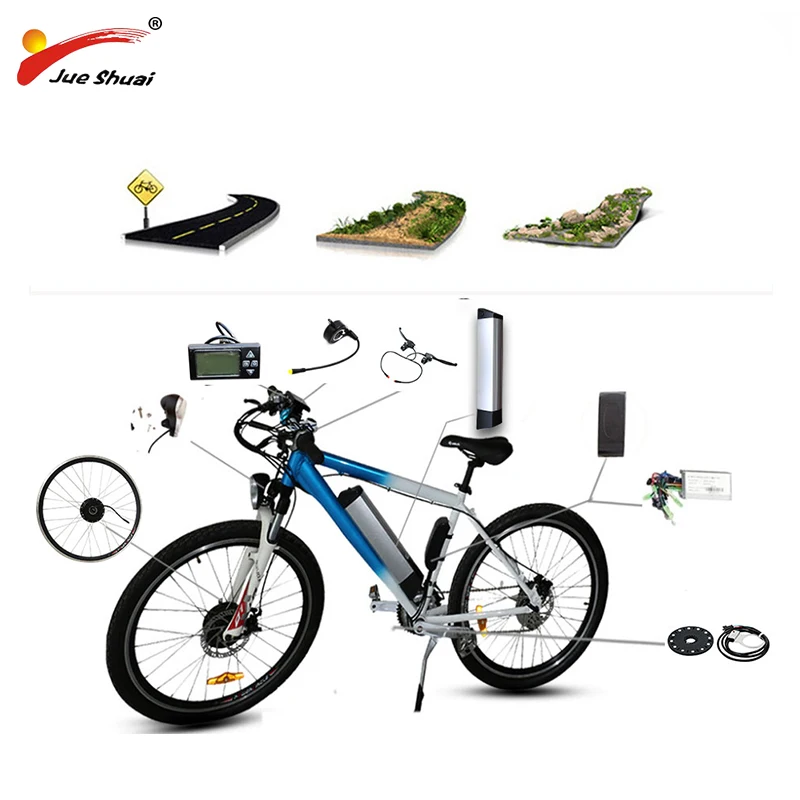 EU RU Duty Free No Tax 36V 500W eBike Kit 36V10AH Lithium Battery ebike Electric Bike Conversion Kit  Front Rear Hub Motor Wheel