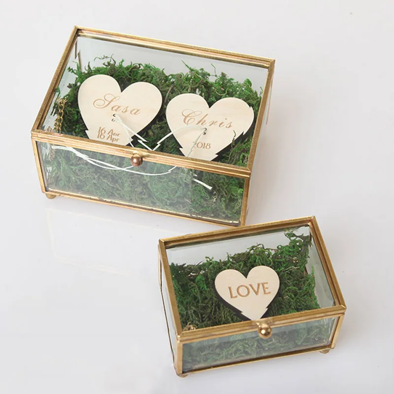 Unique Wedding Favors Hexagonal Geometric Ring Box Flower Jewelry Box Ring Bearer Pillow For Wedding Decorations