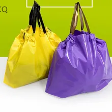 50 шт. большой пластиковый шнурок ручка вакуумные пакеты для одежды обувь сумка для хранения большая сумка для покупок с ручкой Пользовательский логотип