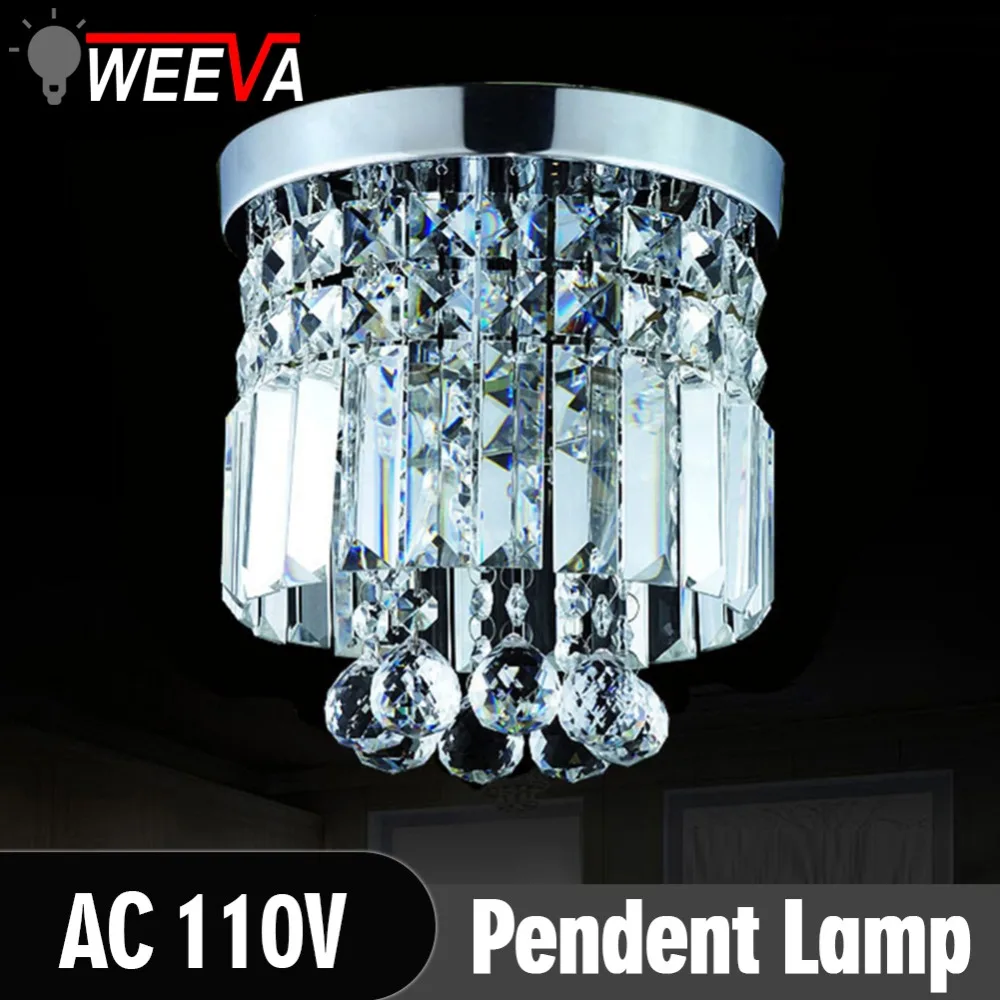 

WEEVAK9 Crystal LED Chandelier Light Hallway LightsE14 Stainless Steel Modern Fashionable Design Ceiling Lamp Home Light