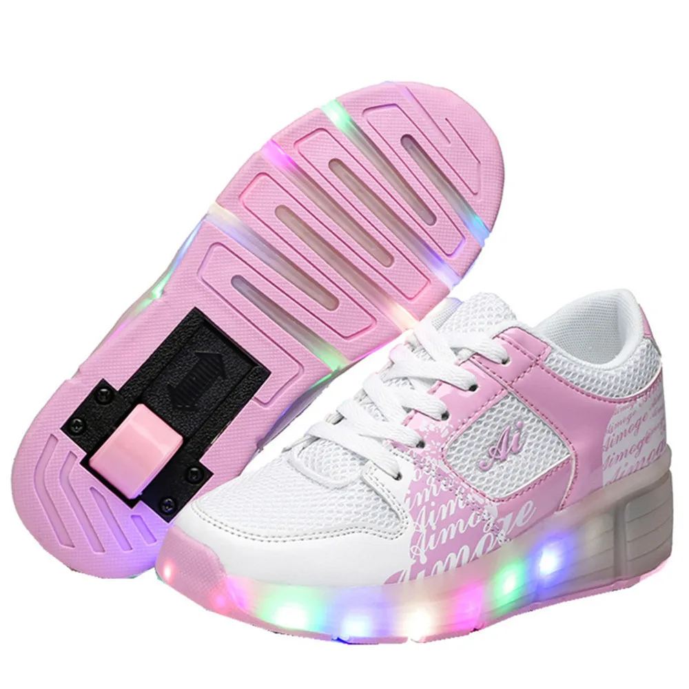 2019 جديد تصميم السببية هيليس رياضية مع عجلة الصبي الربيع أحذية التزلج الأسطوانة فتاة Zapatillas Zapatos يخدع رويدس الوردي