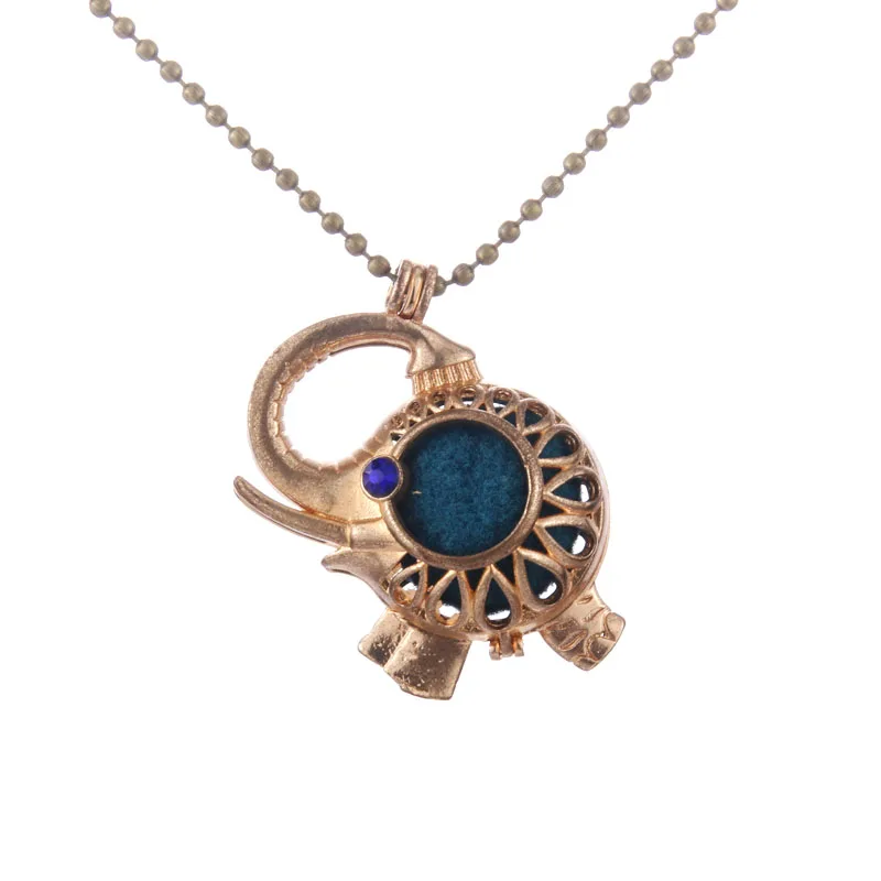 N2334-GOLDBLUE Rhinestone Mexico Ball Aromatherapy Jewelry Essential Oil Diffuser Necklace Pregnancy Lockets Pendant Necklace Pregnancy Balls - Окраска металла: N2334-GOLDBLUE