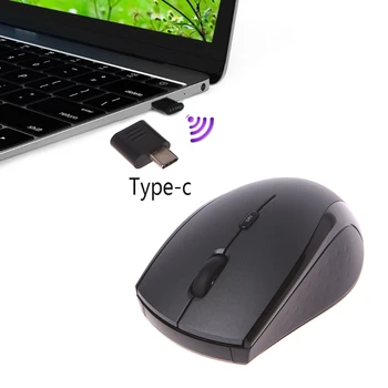 

USB Type C 2.4G Wireless Mouse Ergonomic 800/ 1200/ 1600 DPI For Macbook Pro qiang