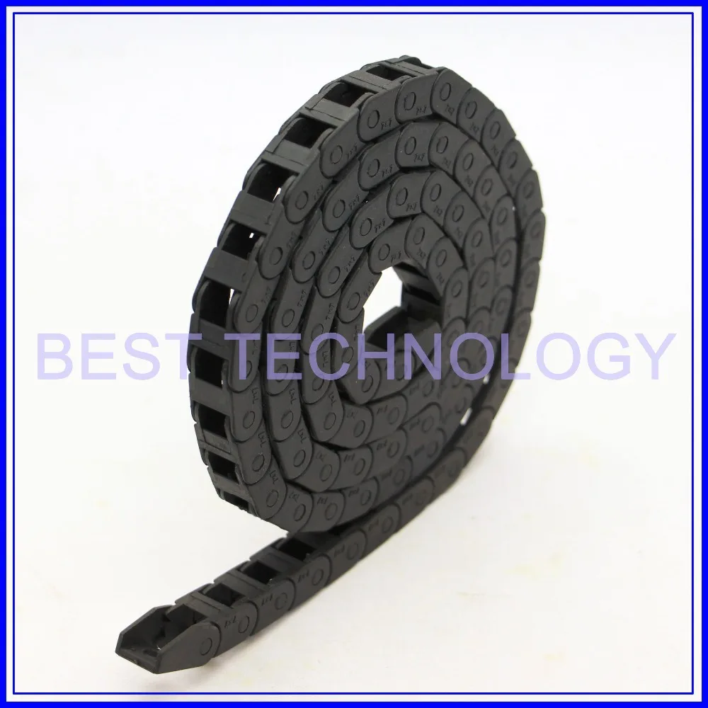 7x7mm L1000mm Plastic Cable Drag Chain Wire Carrier with end connectors plastic towline CNC Mill Router Machine non opening