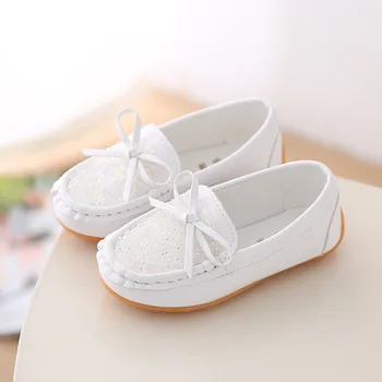 

AFDSWG White rhinestones princess girls shoes yellow leather shoes kids children school shoes princess shoes for girls kids