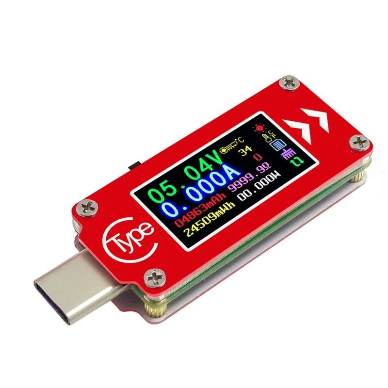 

RD TC64 Type-C цветной ЖК-дисплей USB Вольтметр Амперметр измеритель напряжения мультиметр батарея PD Зарядка банк питания USB тестер XJ9.8