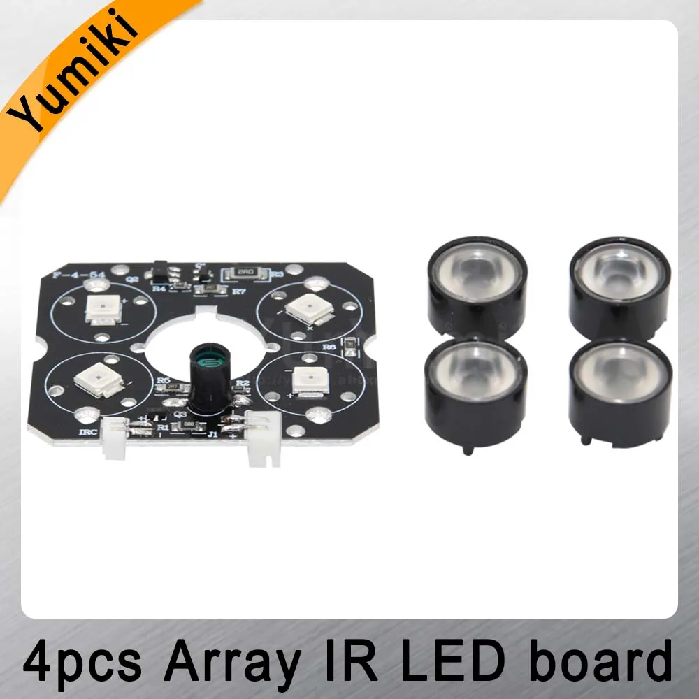 Yumiki 4pcs array IR led Spot Light Infrared 4x IR LED board for CCTV cameras night vision(52mm diameter