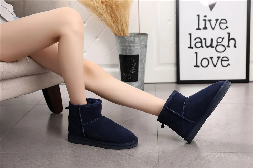JXANG/Высококачественная австралийская брендовая зимняя женская зимняя обувь ботильоны из коровьей кожи женские меховые ботинки; Botas Mujer; большие размеры