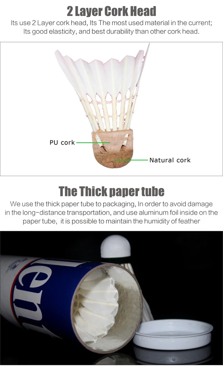 Акция! HKO-06 Волан для бадминтона из утиных перьев класса в Волан из утиного пуха для соревнований 5 дюжин/лот
