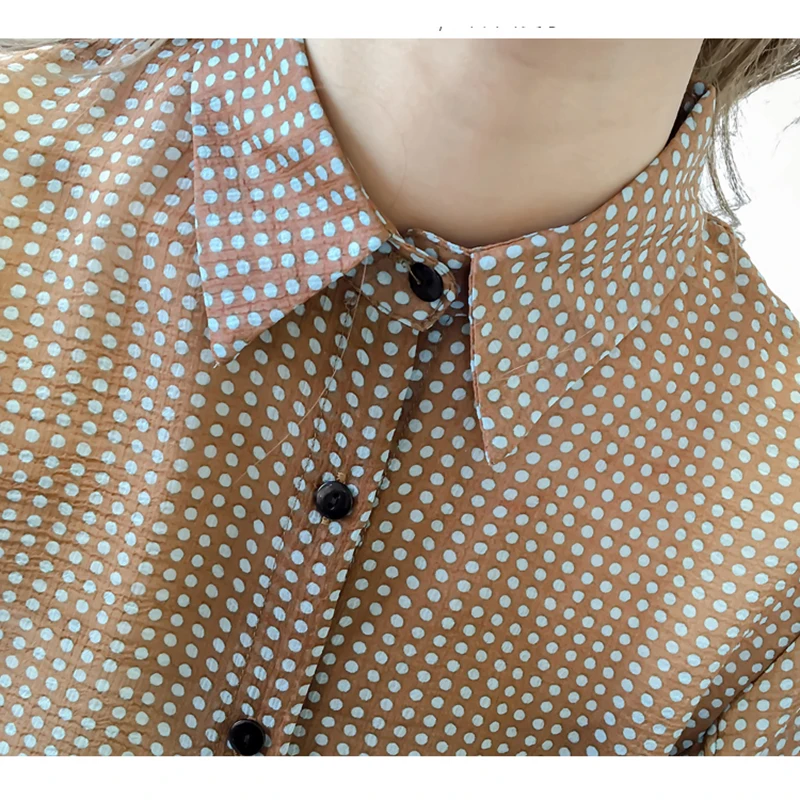 Shintimes Polka Dot Blouse Ruffle Long Sleeve Shirt Blusas Mujer De Moda 2018 Summer Thin Chiffon Women Blouses Chemisier Femme