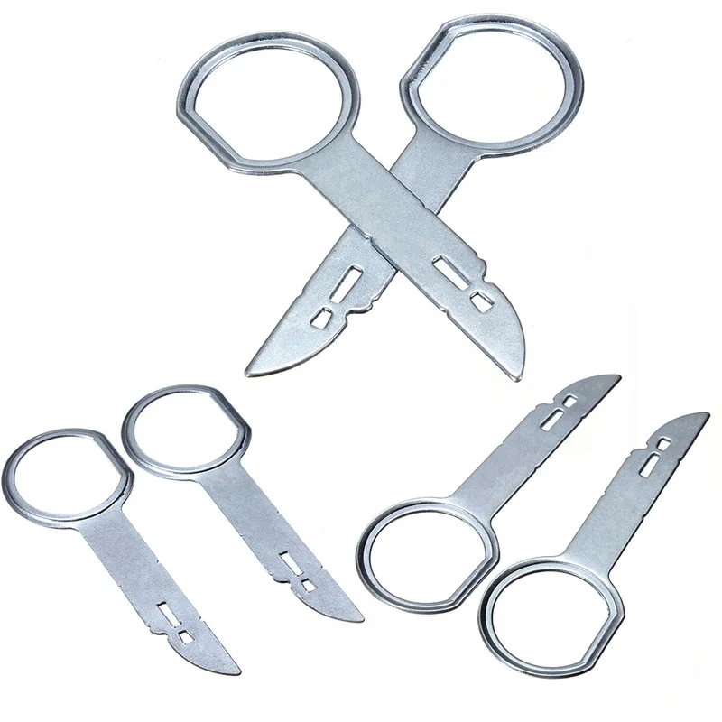 

4Pcs Car CD Stereo Radio Removal ReleaseTool Keys Extraction Tools Pins Repair Tool Stereo Head Unit Audio Tools For VW Audi