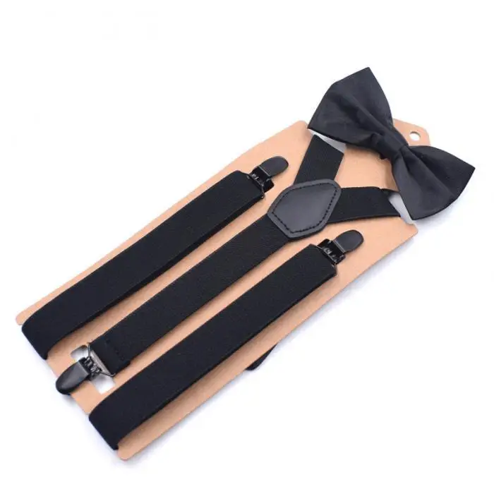 Детские подтяжки комплект с бабочкой регулируемая эластичная Подвеска для мальчиков девочек cravate pour homme