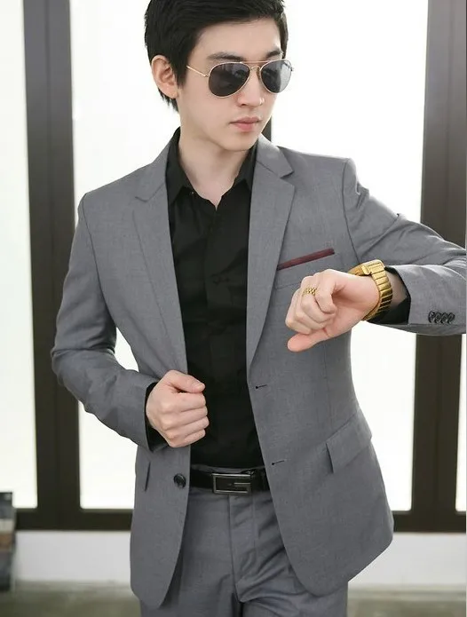 Gray Wedding Tuxedo Custom Made Grey Suits Groom Suit Mens Gray Tuxedo