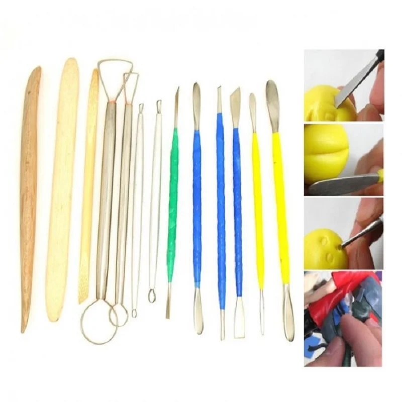 

13pcs/set Assorted Sculpture Sculpting Crafts Polymer Clay Pottery Ceramics Sculpting Model Tools