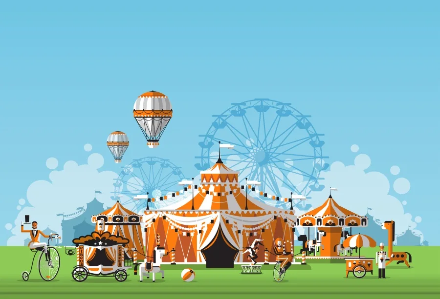 

Laeacco Baby Cartoon Circus Cruise Tent Amusement Birthday Party Pattern Photogrpahy Backgrounds Photo Backdrops Photo Studio