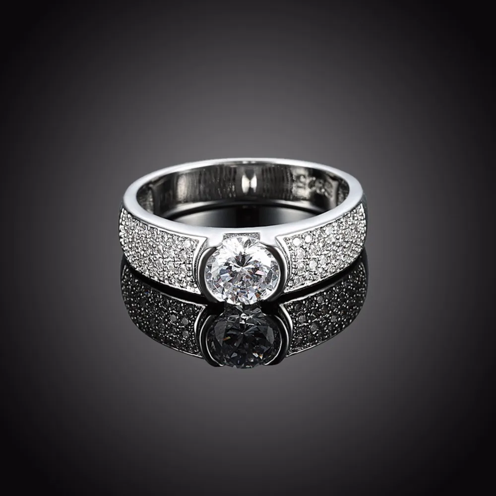 Women Fashion Jewelry Wide 6mm Rings 925 Sterling silver Charm Optional