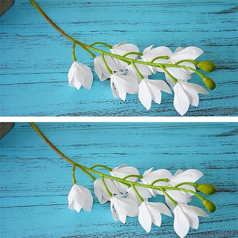 4p PU орхидеи 3D эффект печати Cymbidium искусственный настоящий сенсорный Орхидея 6 цветов для свадьбы центральные украшения дома цветы