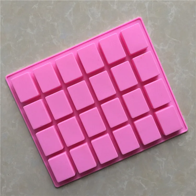 24 Even Small Square Silicone Cake Mold Soap Aromatherapy Candle Molds