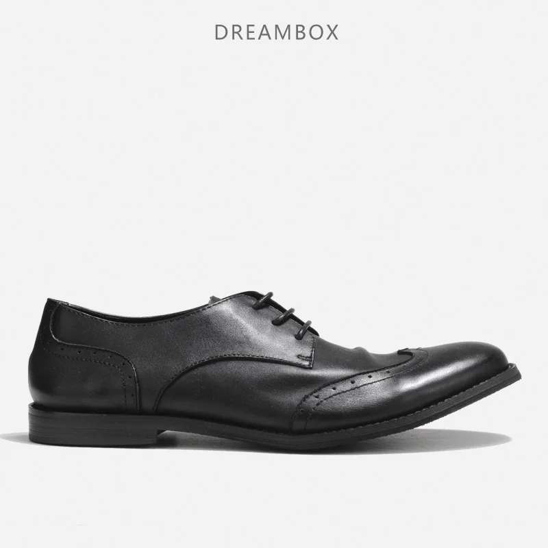 

Summer Leather Breathable Men's Business Casual Shoes England Trend Wedding Shoes Brock Shoes Men