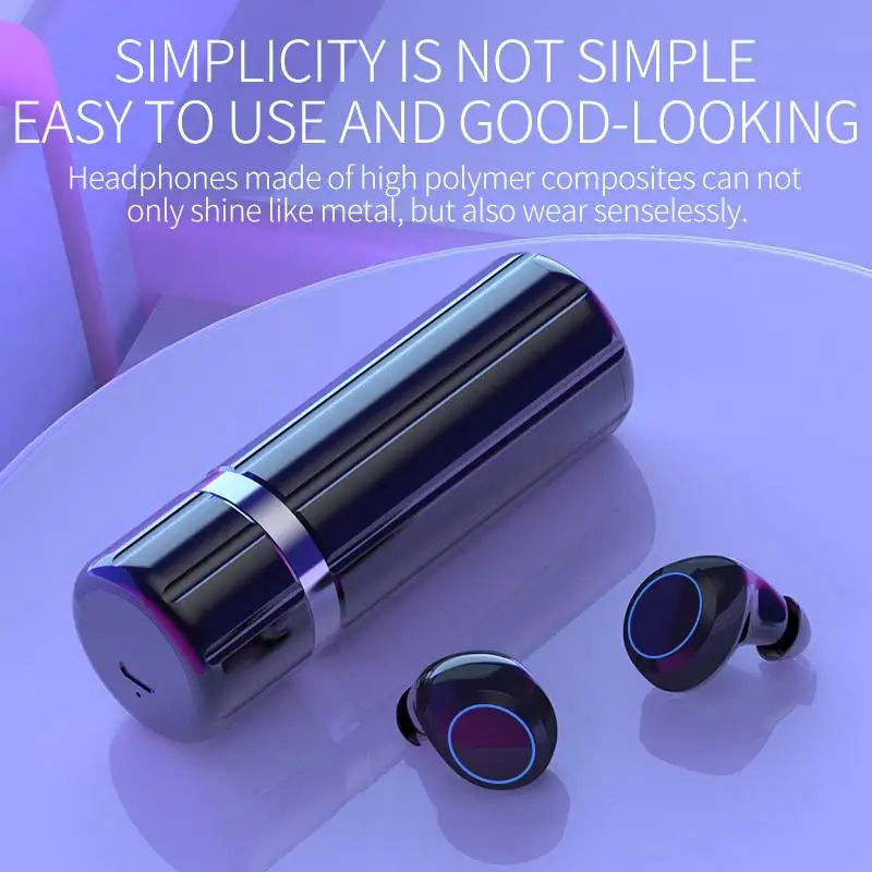 LEORY HM51 True Wireless blue tooth 5.0 Earbuds Smart Touch Hi-Fi Waterproof In-ear Earphone Headset With Charging Case