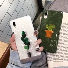 Чехол с текстурой для huawei P20 P30 Pro Mate20Pro, чехол с зеленым растением КАКТУСОМ для huawei Honor 9 10 Nova 3 3i 4, чехол-накладка