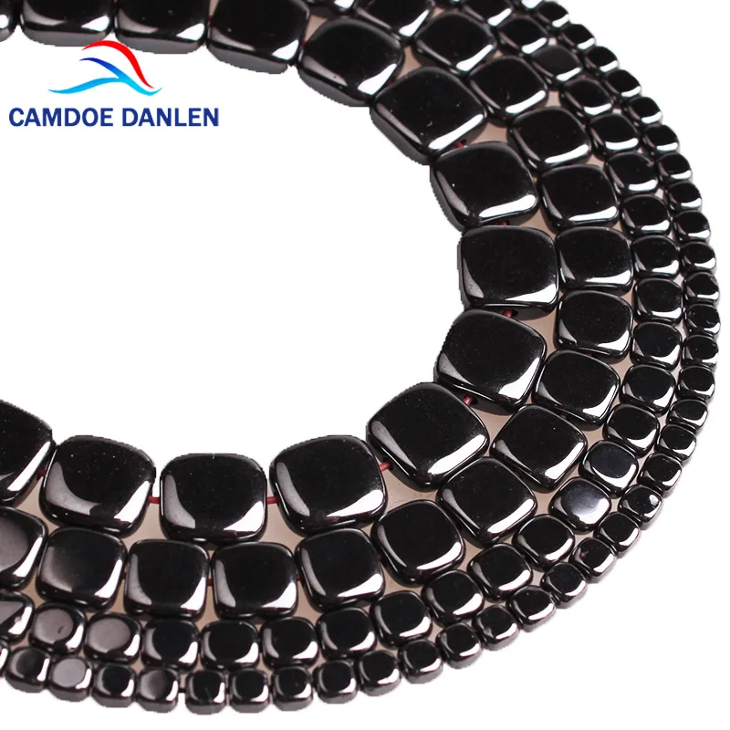 

Natural Stone Square-Shape Black Hematite beads AAA Magnetite Loose beads 3 4 6 8 MM Fit Diy For Jewelry bracelet Making
