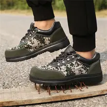 Пара модных страховых ботинок, противопрокачивающая защитная обувь, камуфляжная рабочая обувь, весенне-осенние Прогулочные кроссовки
