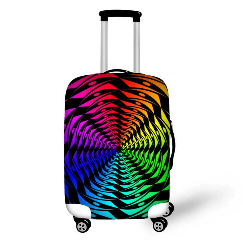 Colorful Rainbow 3D Line Travel Accessories Suitcase Protective Covers 18-32