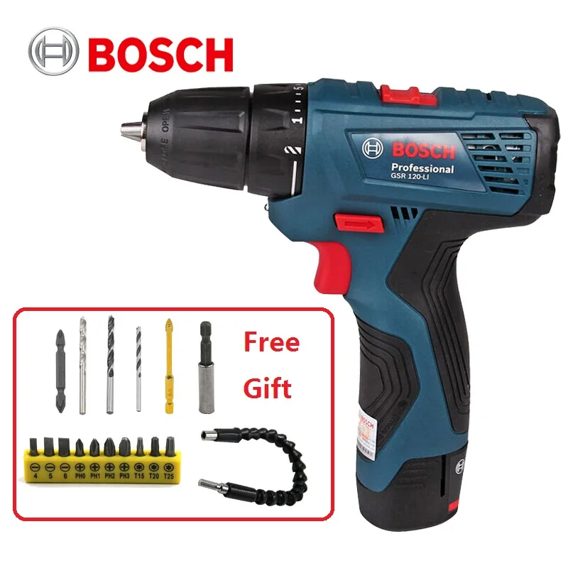 BOSCH New Design Power Drill DIY Lithium Ion Battery Cordless Electric