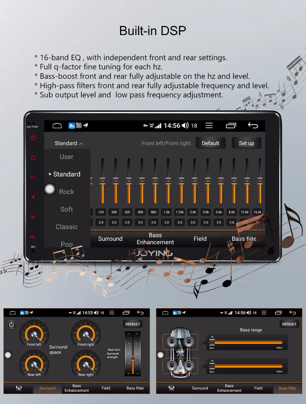 Perfect JOYING Android 8.1 2 Din Car Radio 10.1" GPS Car Stereo 4+64GB Universal 4G SPDIF Coaxial Head Unit Zlink WiFi USB DSP DVR Camer 5