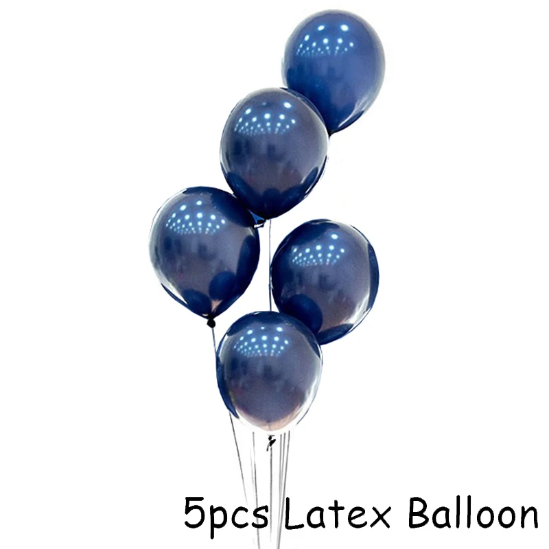 5pcs Latex Balloon 6 шт. воздушные шары для дня рождения, черные воздушные шары с цифрами, украшения для первого дня рождения, Детские воздушные шары, вечерние воздушные шары с гелием - Цвет: 5pcs Latex Balloon