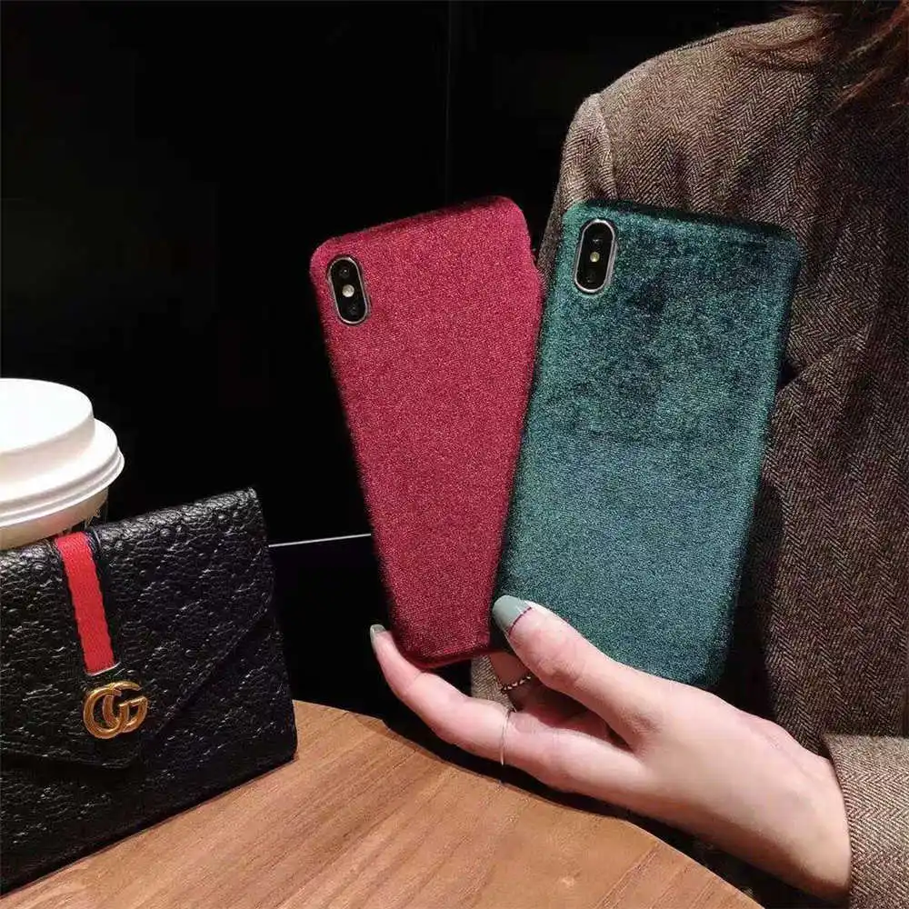 

Gold Velvet Mobile Phone Case Business For Iphone 66S 6P78 8P X Xs Xr Xsmax Explosion Luxury Half-Pack Soft Shell Phone Case