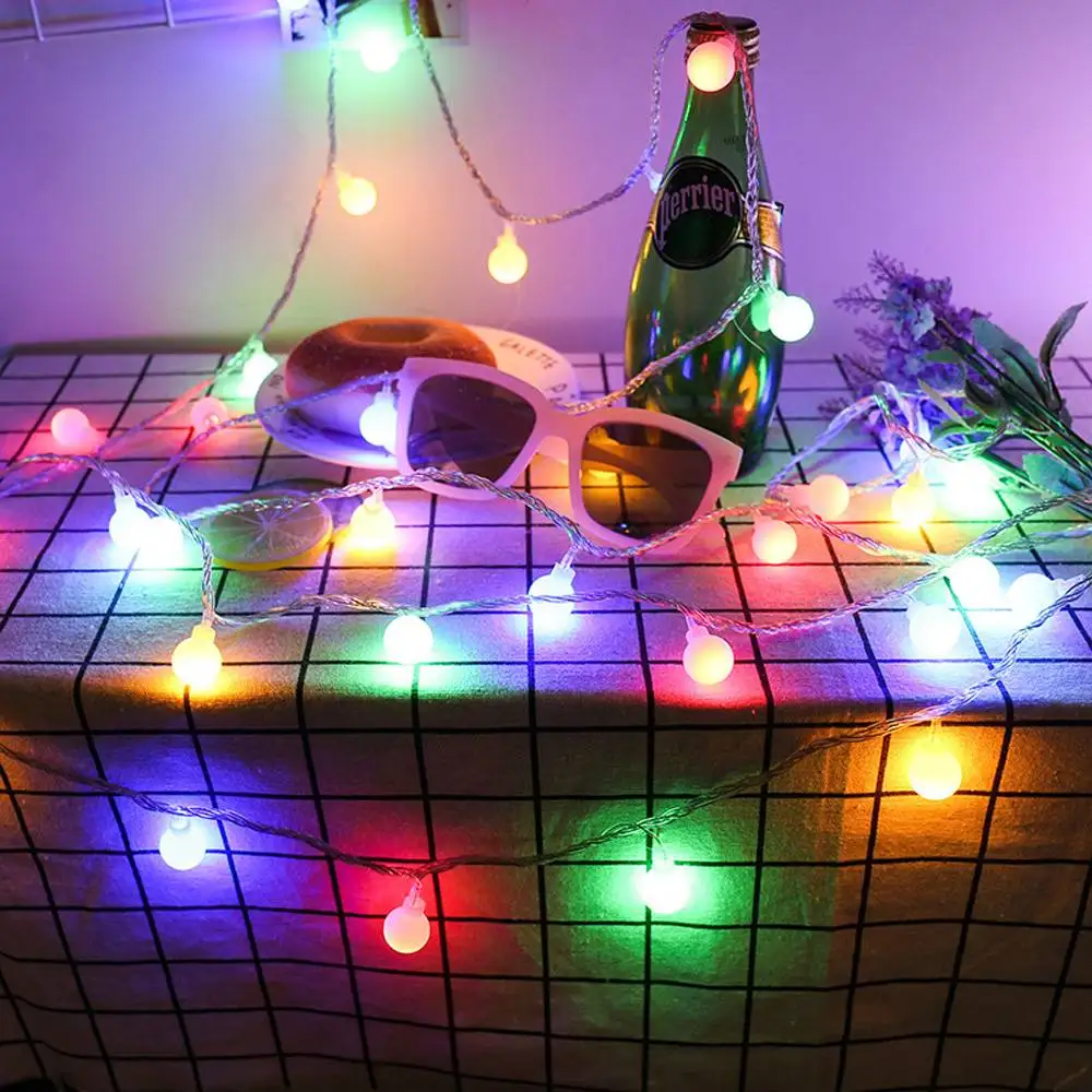 4.1M/10M13.5Ft/34.5Ft LED String Light Globe Ball String Light Fairy Light Valentine's Day Party Christmas Room Decoration D30