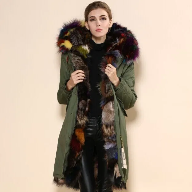 Aliexpress.com : Buy 7 color Raccoon fur collar hand made beading coat ...