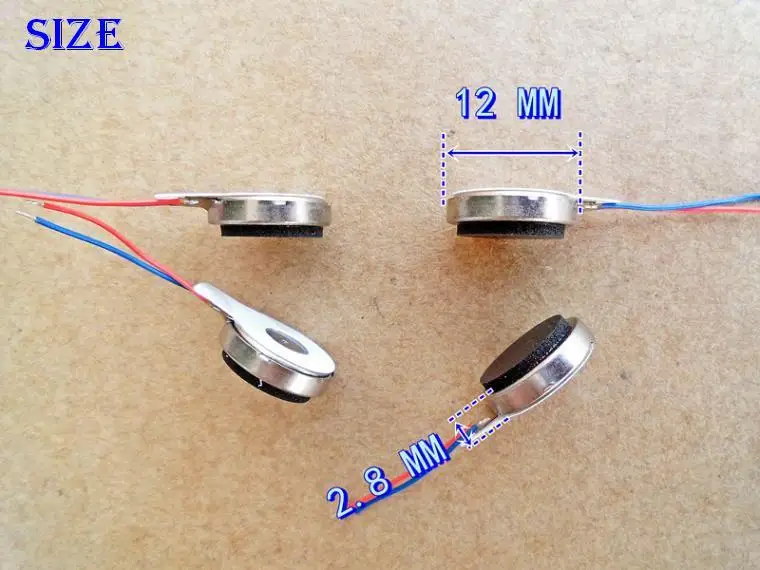 

100pcs/lot 12MM*2.8 MM Micro Button / coin / pancake Type Vibration Motor 2 V-5 V High Magnetic and Vibratory sensation
