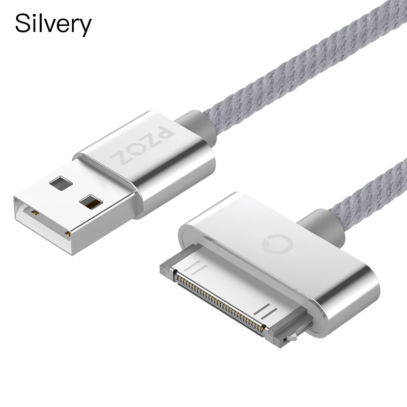 PZOZ usb кабель для iphone 4s Зарядное устройство usb кабель Быстрая зарядка для iphone 4 s iPod Touch Nano iphone 4 30 pin адаптер кабель синхронизации данных - Цвет: Silver