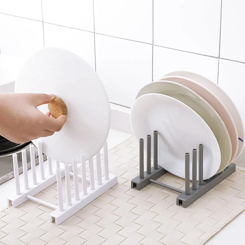 Kitchen Racks White Plastic Dish Holder Kitchen Supplies Storage Rack Drain Holder Storage Organizers