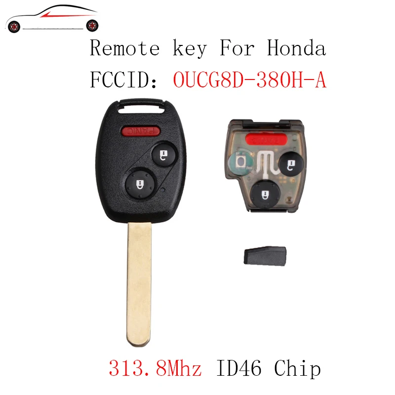 

GORBIN 2+1 Buttons 313.8Mhz Car Remote key For Honda Odyssey 2005-2010 ID46(7936) Transponder Chip OUCG8D-380H-A Original key