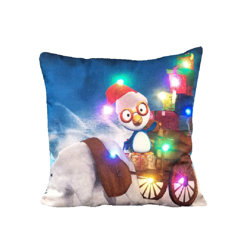 Рождество украшения Освещение LED Чехлы для подушек Домашний Декор Пледы наволочка диван мигает 5o1017