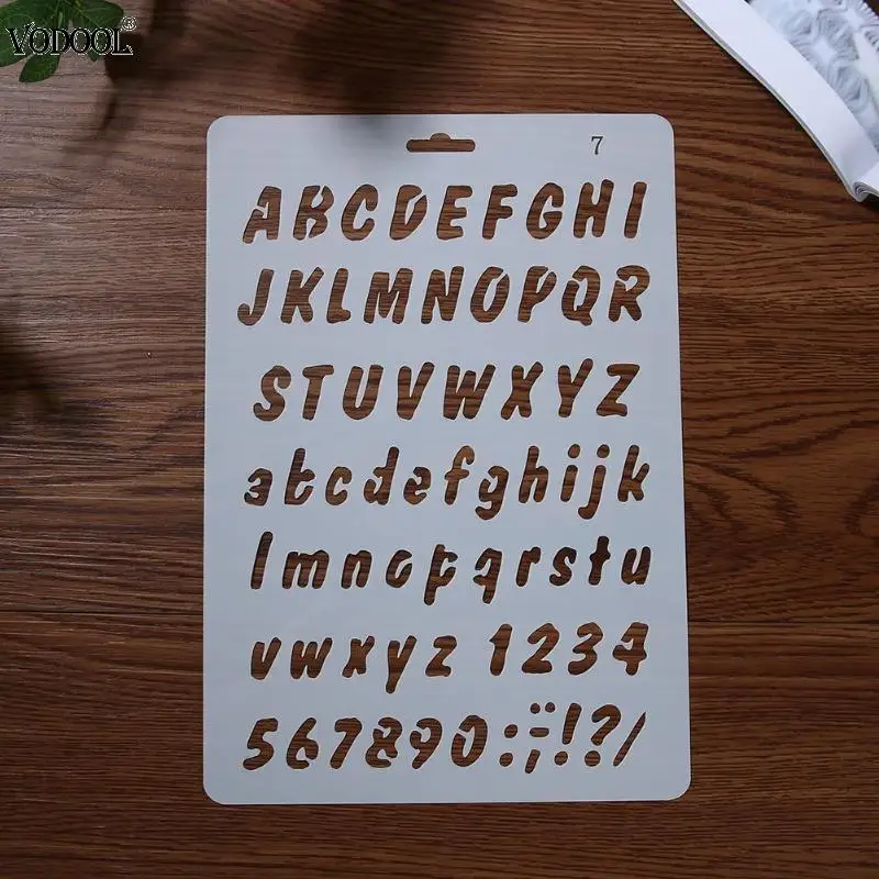 

VODOOL Hollow Letter Numbers Stencils for DIY Plastic Template Scrapbooking Photoalbum Card Board Drawing Painting DecorTool