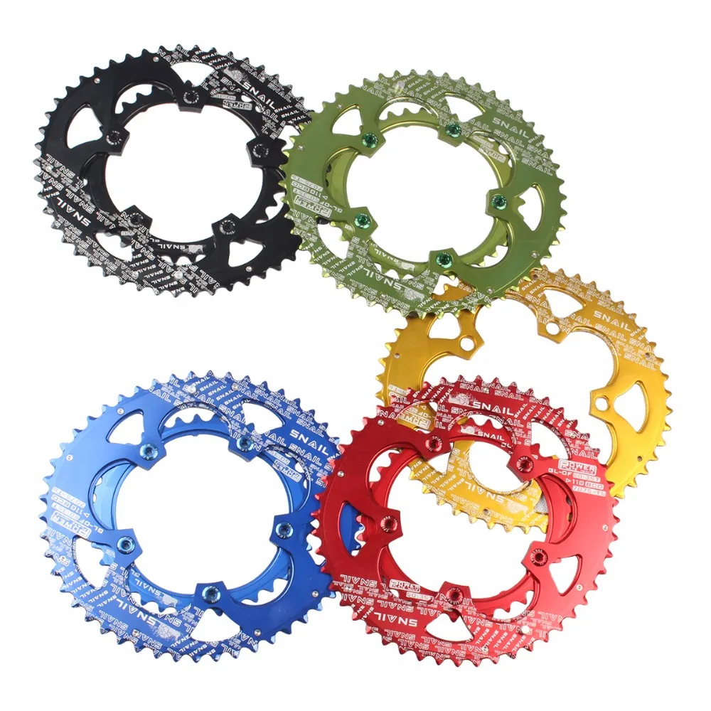 SNAIL 110bcd 50//35T Road Bike Chainring Double Speed Oval Chainwheel Disc Bolts