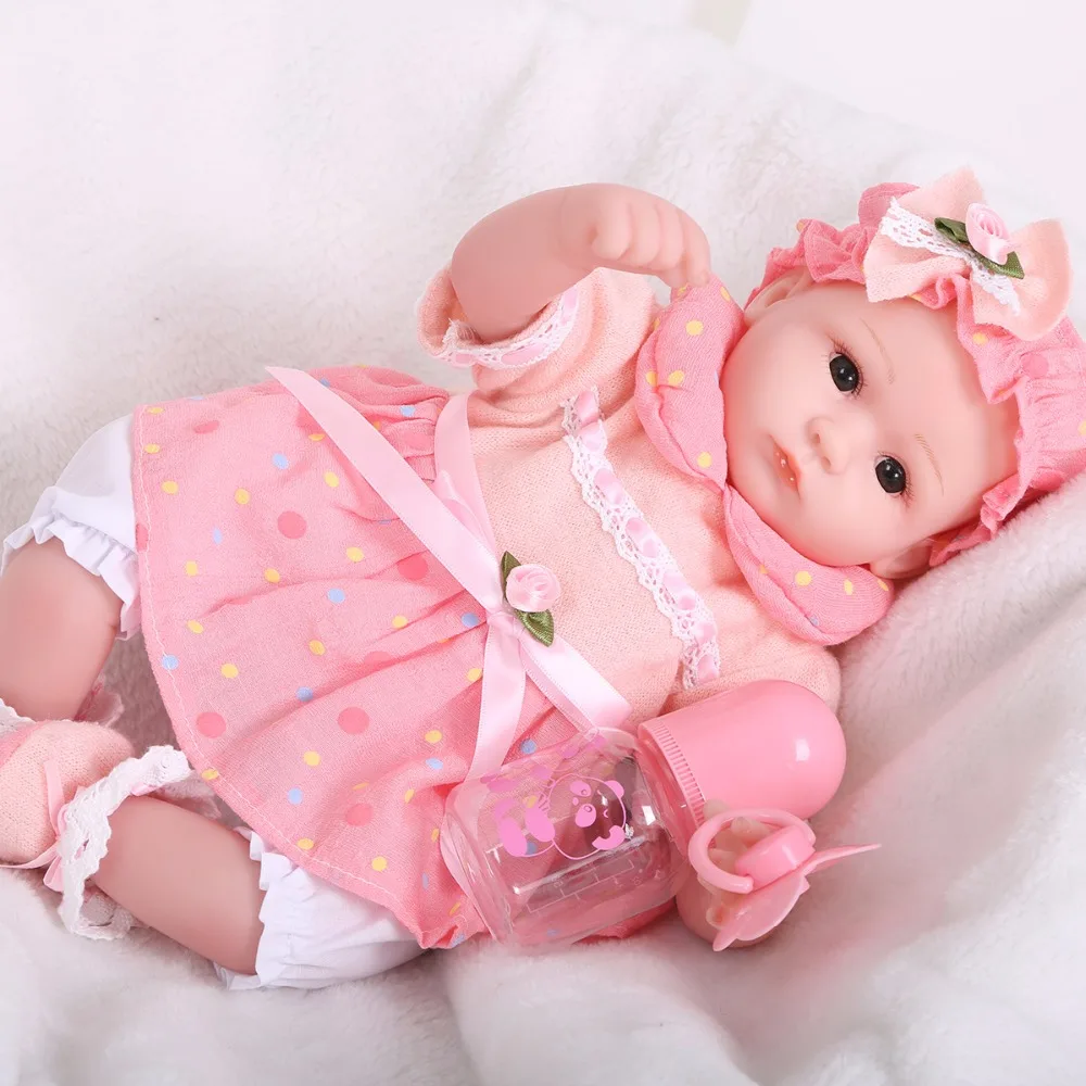 

40cm Soft Body Viny Reborn Baby Doll Toy For Girls New Born Girl Baby Birthday Gift To Child Bedtime Early Education Toy