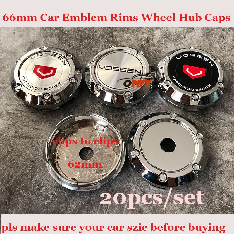 

66mm Car Emblem Rims Wheels Hub Center caps For Vossen logo badge Label Auto accessories 6.6cm Car-covers 20pcs/set