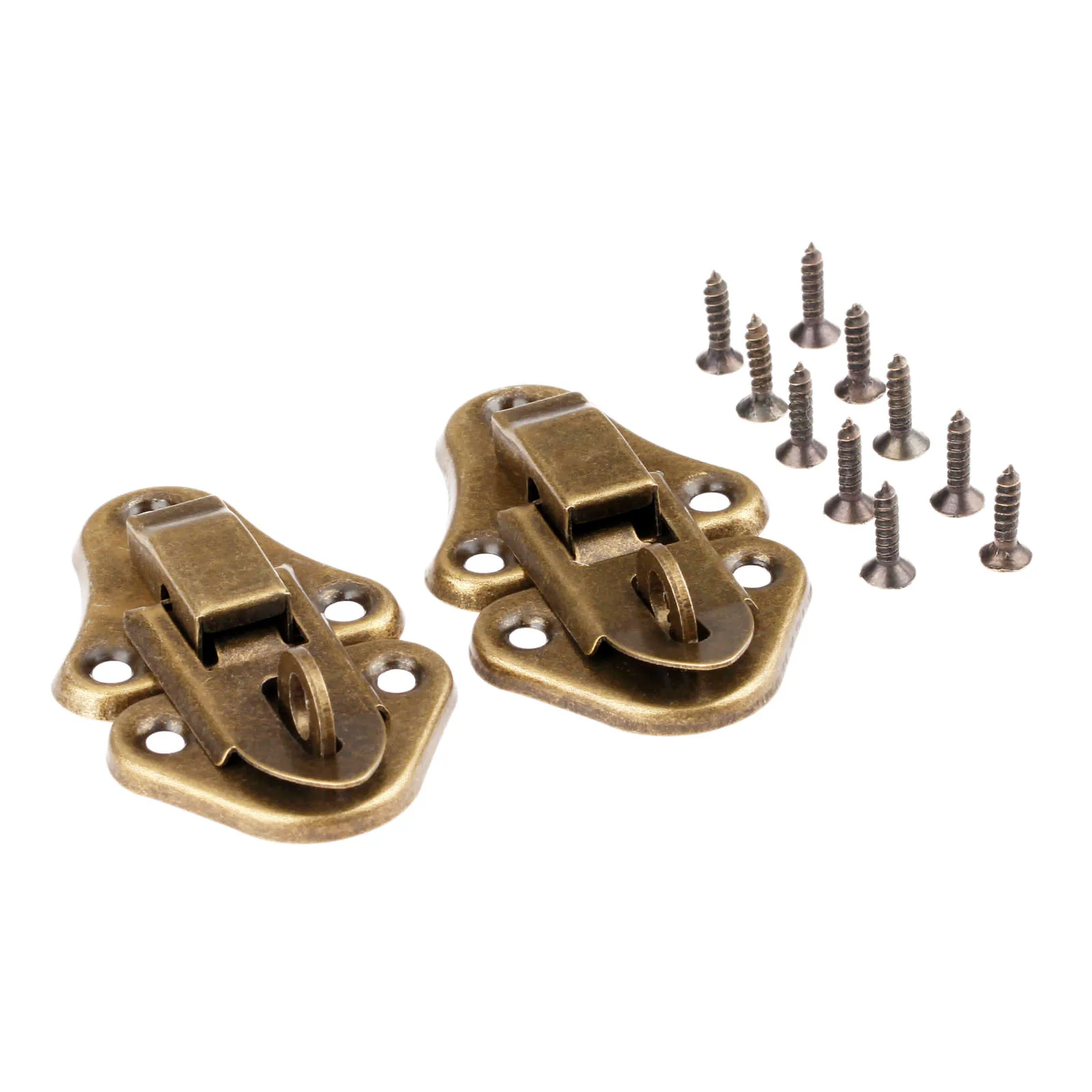 DRELD 2Pcs Antique Brass Latch Furniture Jewelry Box Hardware Gift Suitcase Buckles Toggle Hasp Catch Clasp 55*33MM | Обустройство